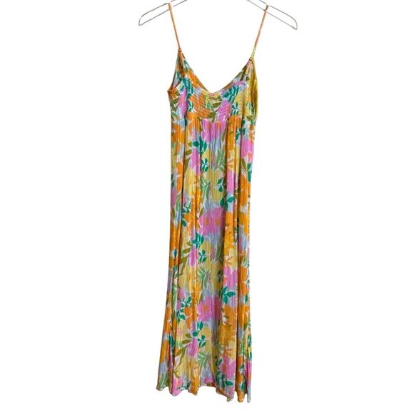 Billabong Summer Shine Midi Dress Size Small Colorful Floral Sundress Slip Beach - Picture 13 of 13